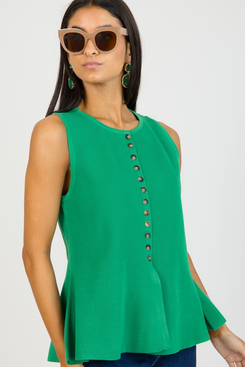 Button Up Peplum Sweater, Green - 0202-17.jpg
