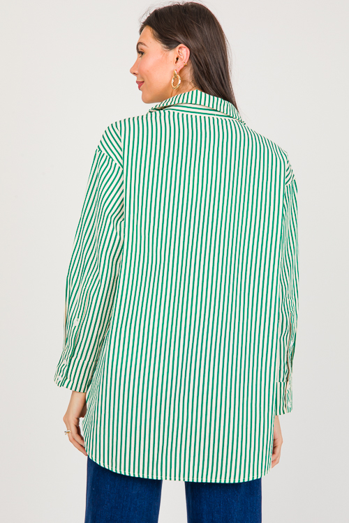 Leo Stripe Shirt, Green