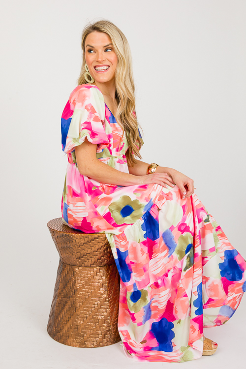 Abstract Floral Maxi, Pink