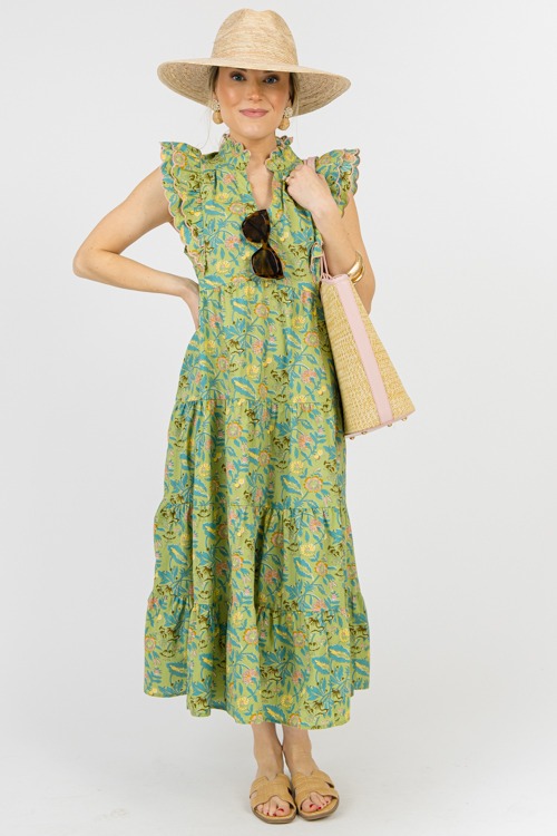 Watson Floral Midi, Sage Mix