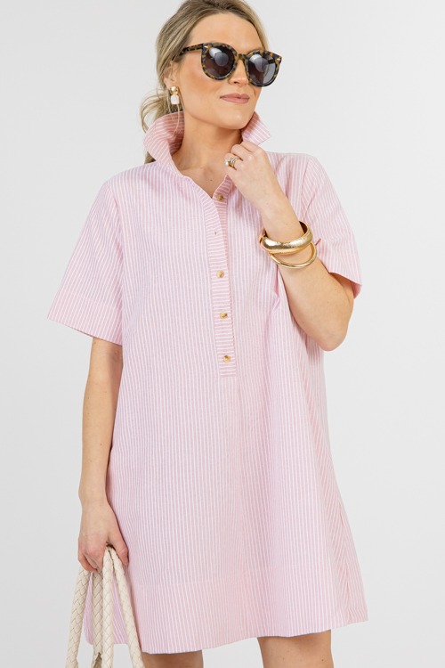 Gracen Stripe Dress, Light Pink