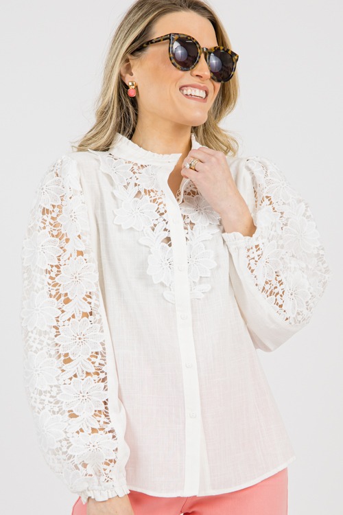 Floral Lace Button Top, White - 0203-51.jpg