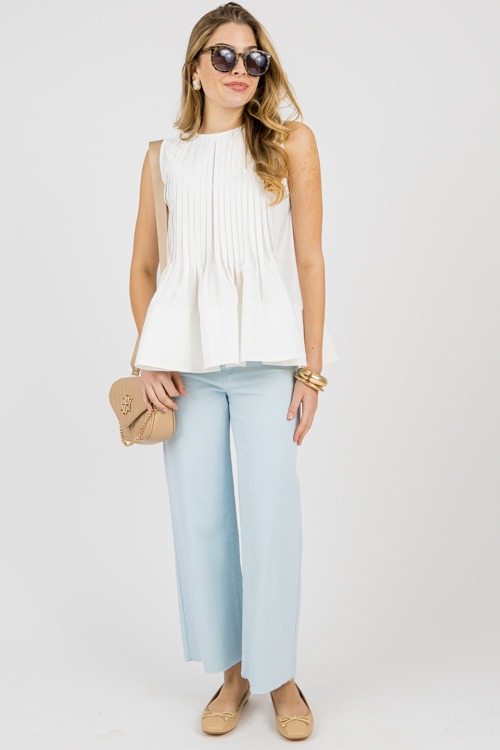 Pintuck Pleated Tank, White - 0203-55p.jpg