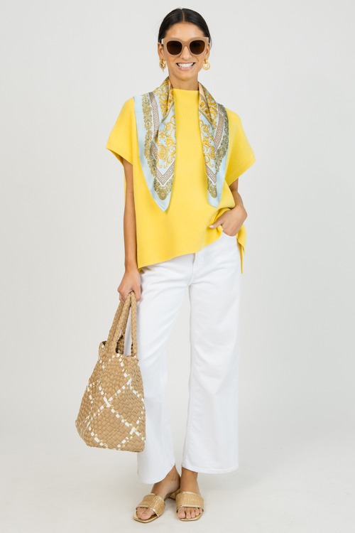 Greek Key & Floral Scarf, Blue - 0204-127.jpg