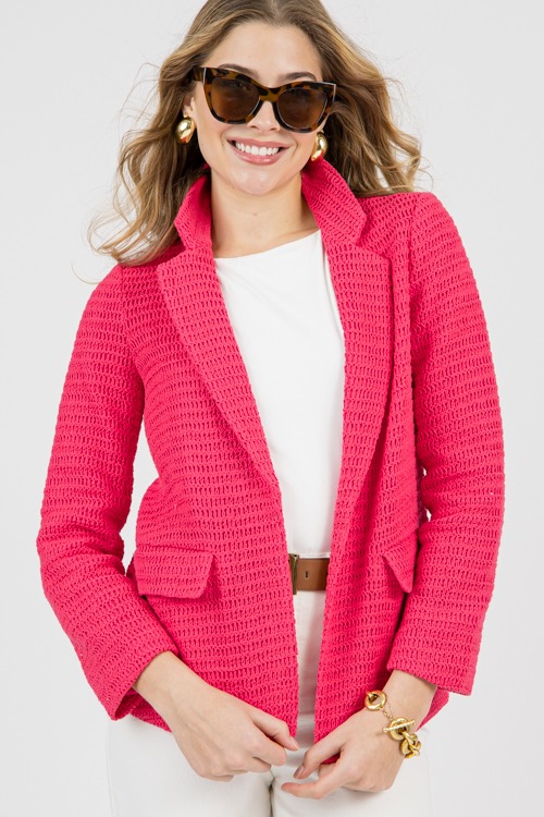 Crochet Blazer, Raspberry Sorbet