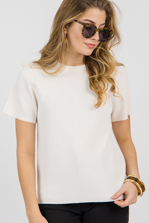 Deanna Knit Tee, Bone