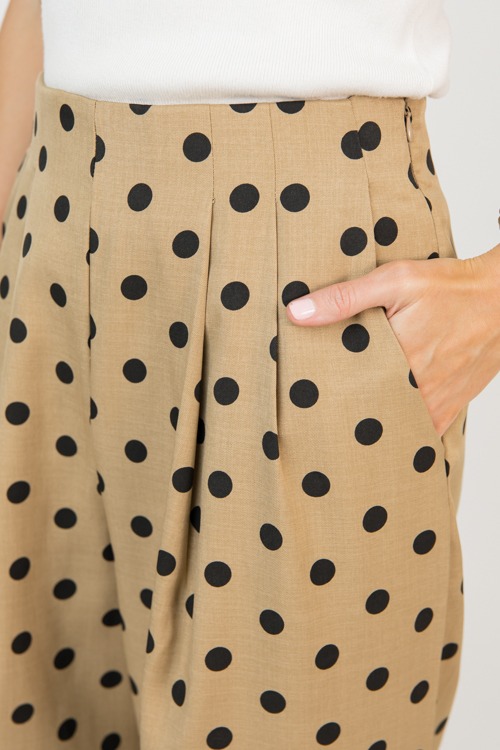 Wide Leg Polka Dot Pant, Camel - 0205-106.jpg