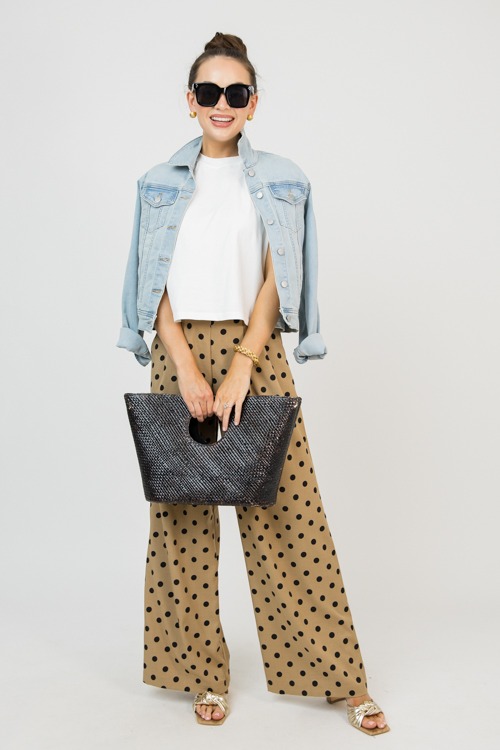 Wide Leg Polka Dot Pant, Camel - 0205-107.jpg