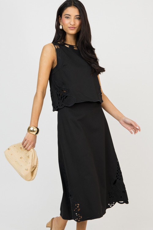 Embroidered Edges Skirt Set, Black - 0205-34p.jpg
