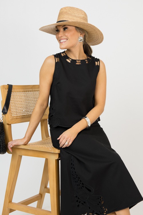 Embroidered Edges Skirt Set, Black - 0205-35h.jpg