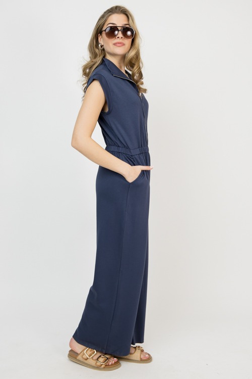 Zip Up Scuba Jumpsuit, Navy - 0205-47.jpg