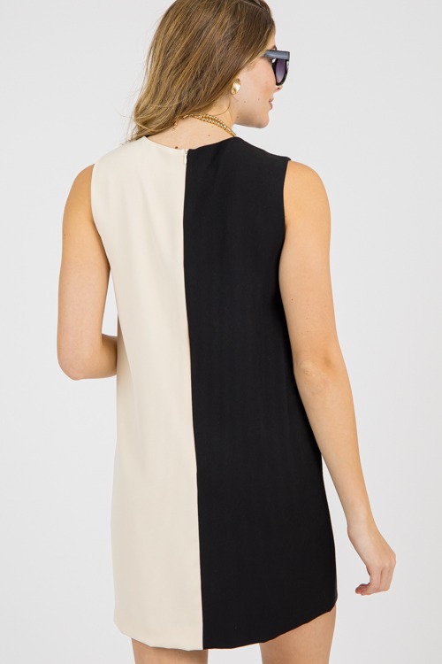 Two-Tone Colorblock Dress, Black - 0205-6.jpg