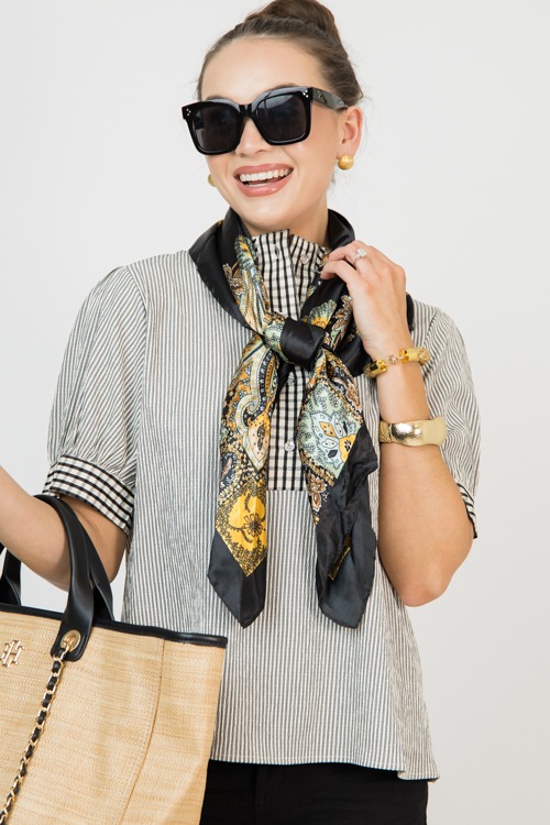 Gingham Detail Blouse, Black - 0205-89p.jpg