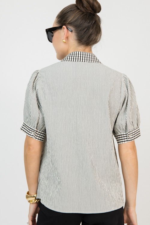 Gingham Detail Blouse, Black - 0205-95.jpg