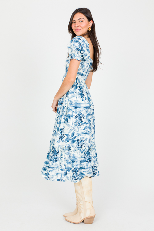 Toile Smock Midi, Blue