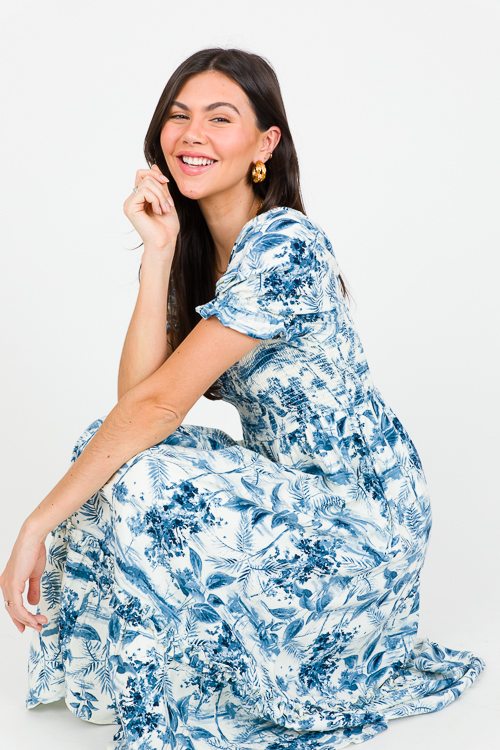 Toile Smock Midi, Blue