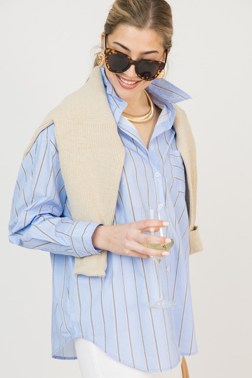 Striped Oxford Shirt, Light Blue - 0206-61p.jpg