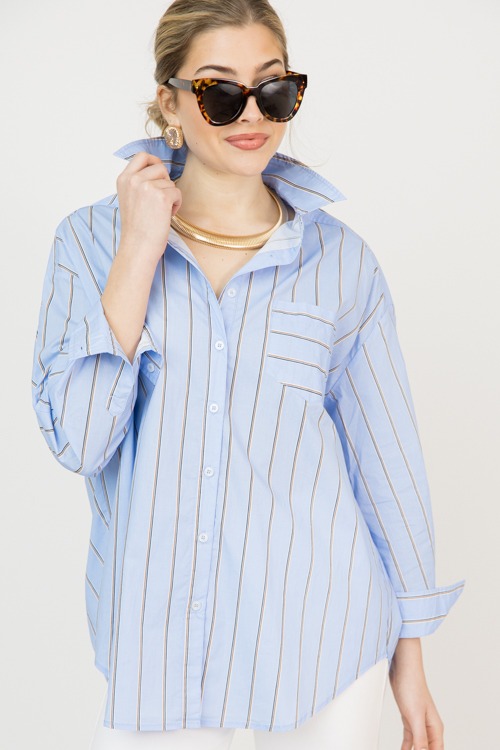 Striped Oxford Shirt, Light Blue - 0206-65.jpg