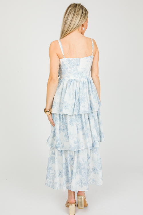 Floral Melody Bow Midi, Blue