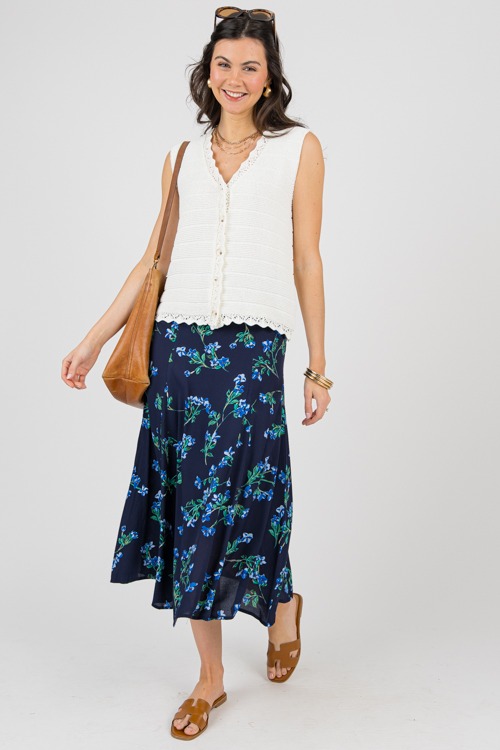 Midnight Blues Midi Skirt