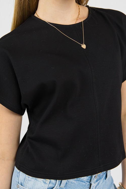 Simple Dolman Sleeve Tee, Black