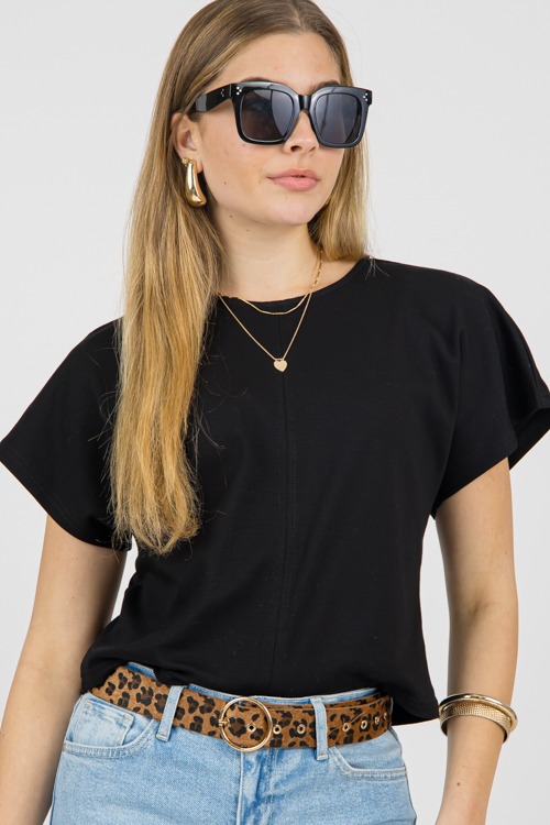 Simple Dolman Sleeve Tee, Black