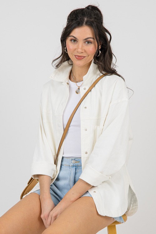 Nikki Denim Shacket, Ivory