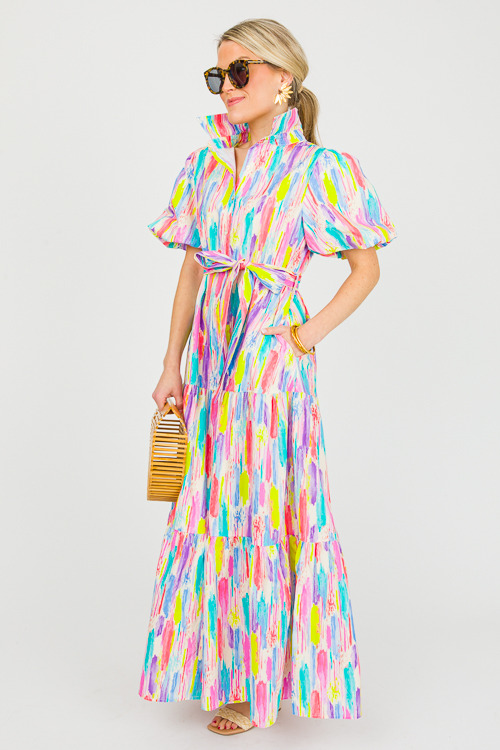 Pastel Painted Button Up Maxi