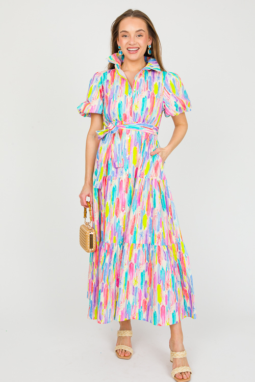 Pastel Painted Button Up Maxi