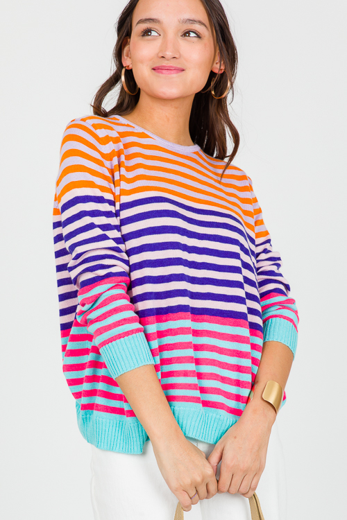 Multi Colorblock Stripe Sweater