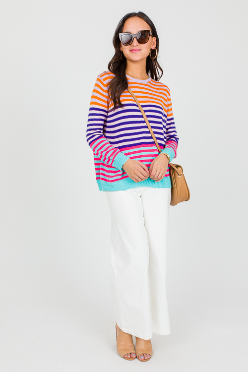 Multi Colorblock Stripe Sweater