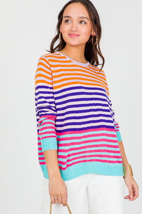 Multi Colorblock Stripe Sweater