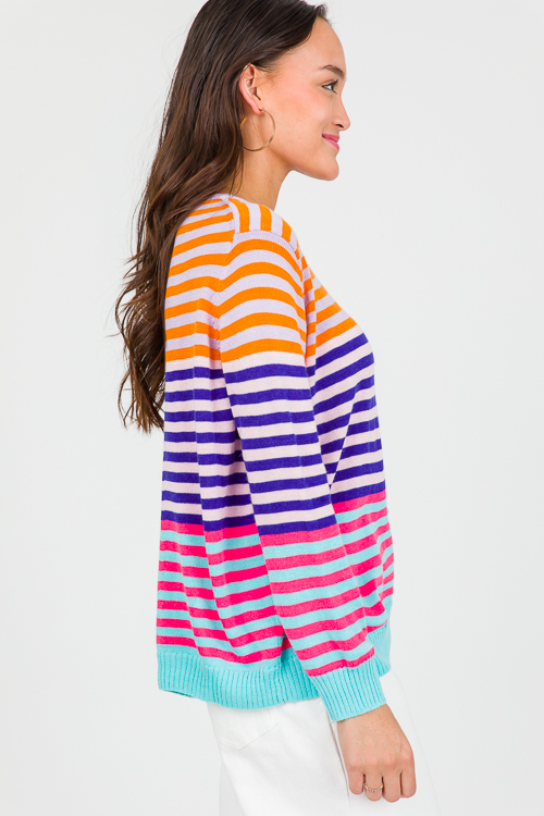 Multi Colorblock Stripe Sweater