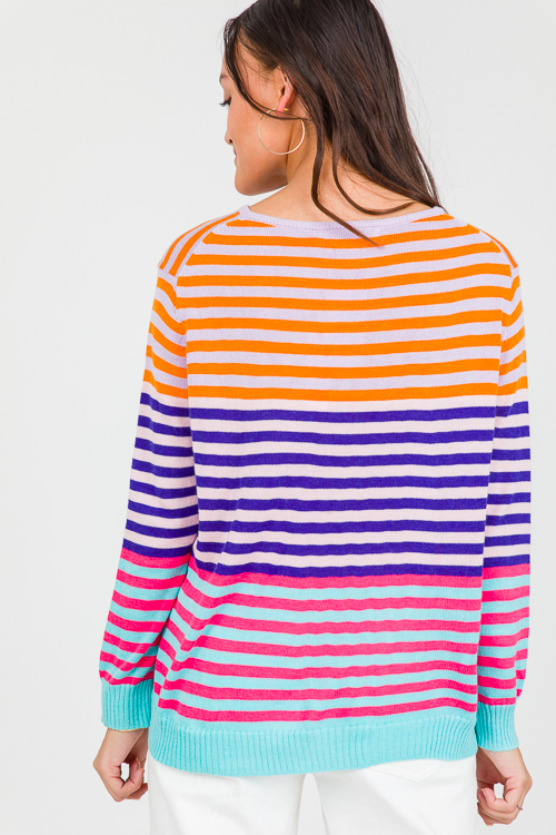 Multi Colorblock Stripe Sweater