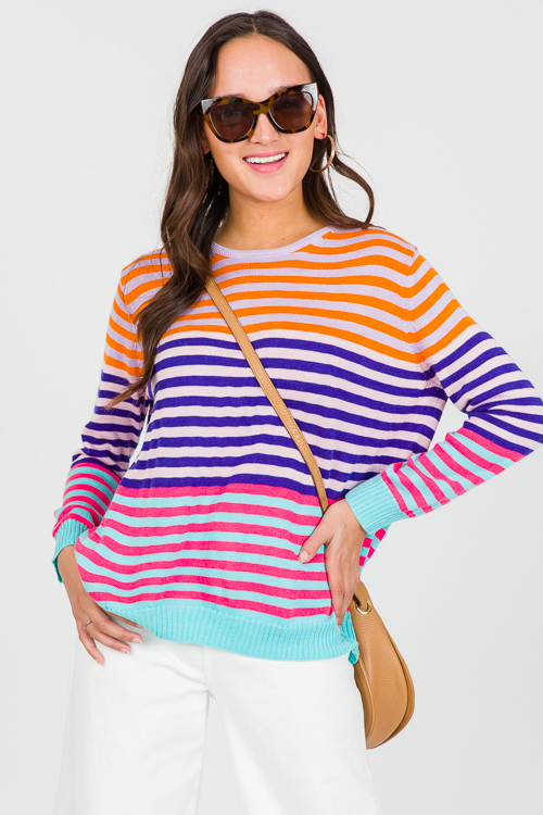 Multi Colorblock Stripe Sweater