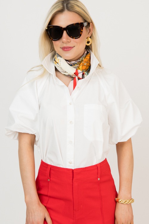 Bubble Sleeve Poplin Shirt, Off - 0209-107.jpg