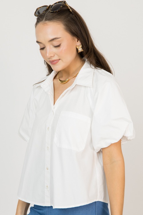 Bubble Sleeve Poplin Shirt, Off - 0209-109.jpg