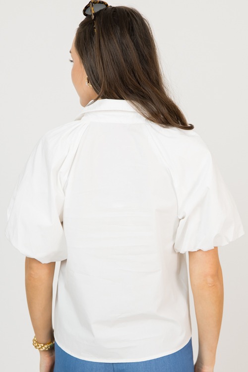 Bubble Sleeve Poplin Shirt, Off - 0209-110.jpg