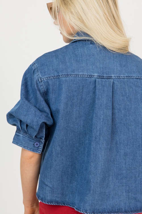 Ruched Sleeve Top, Denim - 0209-35.jpg