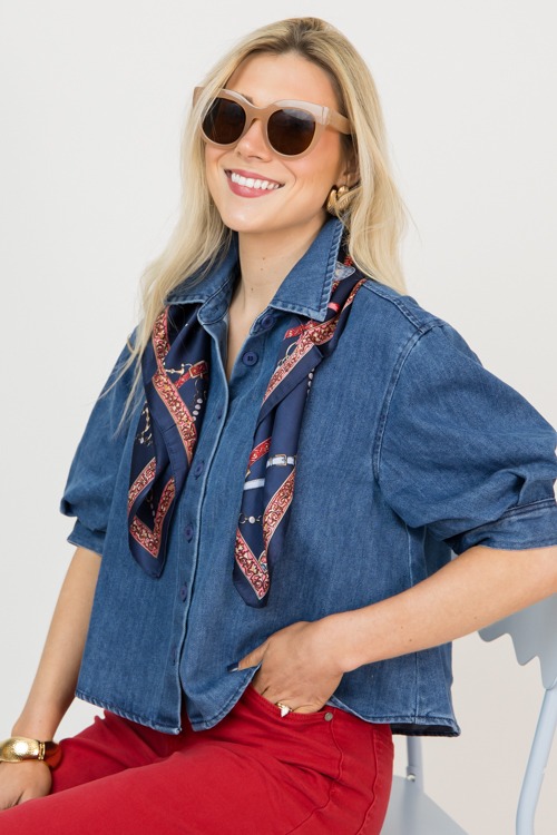 Ruched Sleeve Top, Denim - 0209-36h.jpg