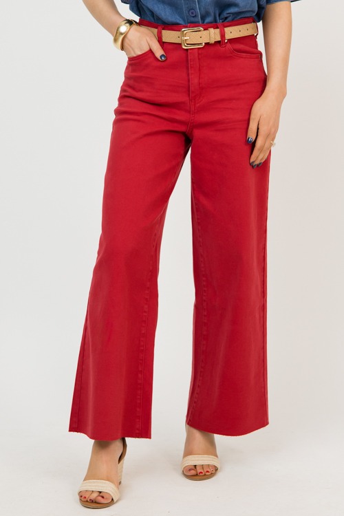 Raw Hem Wide Leg Pants, Garnet - 0209-38h.jpg