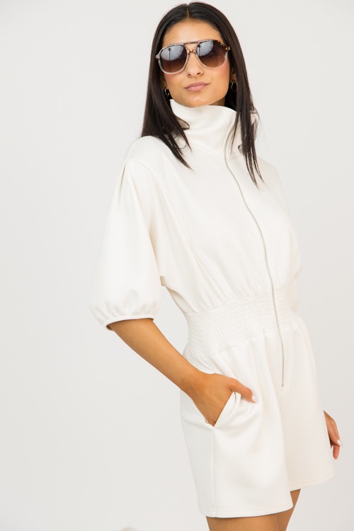 Zip Front Modal Romper, Ecru - 0209-58p.jpg