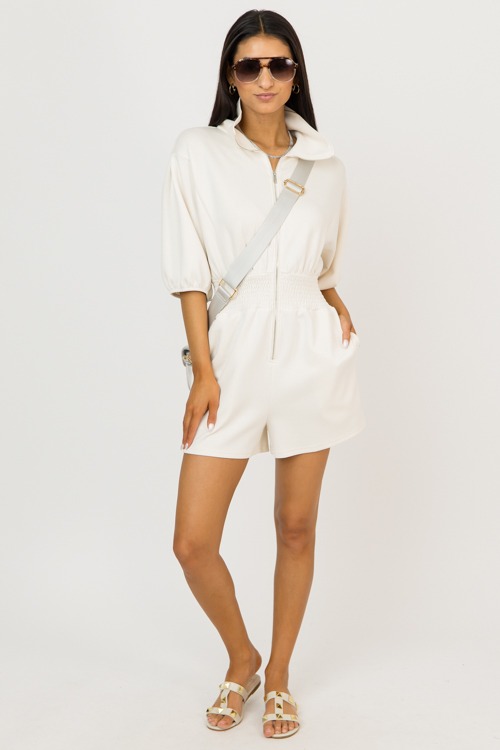 Zip Front Modal Romper, Ecru - 0209-60.jpg