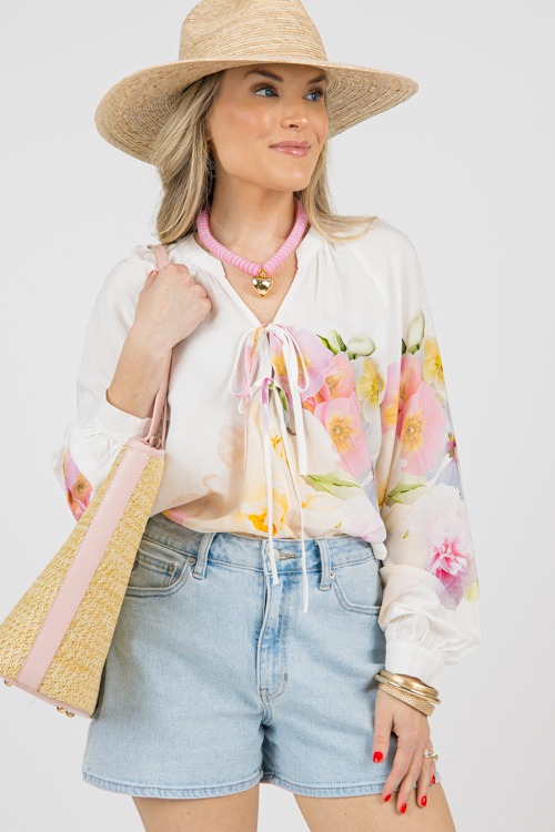 Bouquet Beauty Top, White Floral