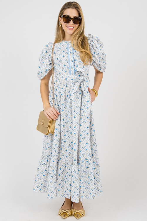 French Floral Garden Maxi, Ivory