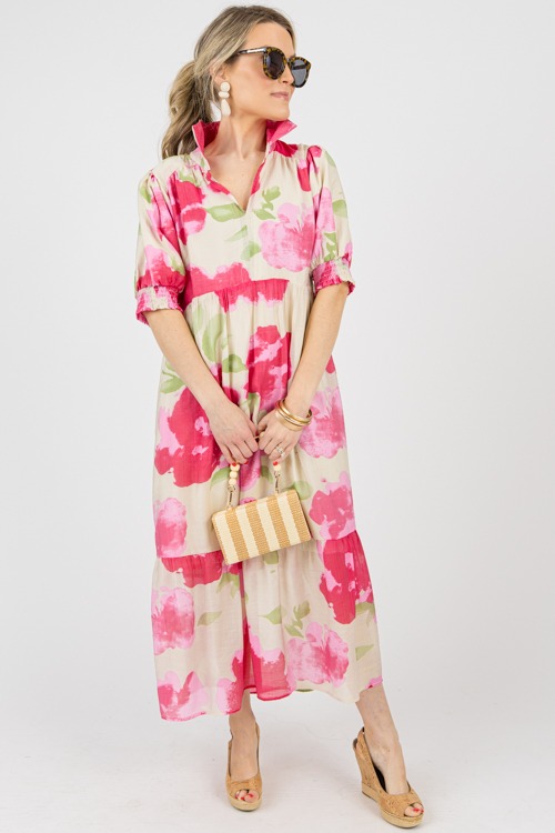 Emmie Printed Maxi, Pink Mix