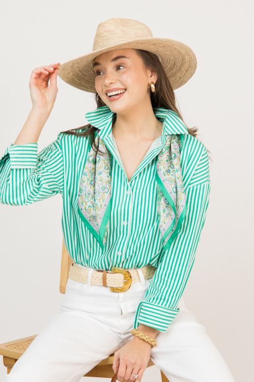 Cabana Stripes Button Up, Green - 0210-80h.jpg