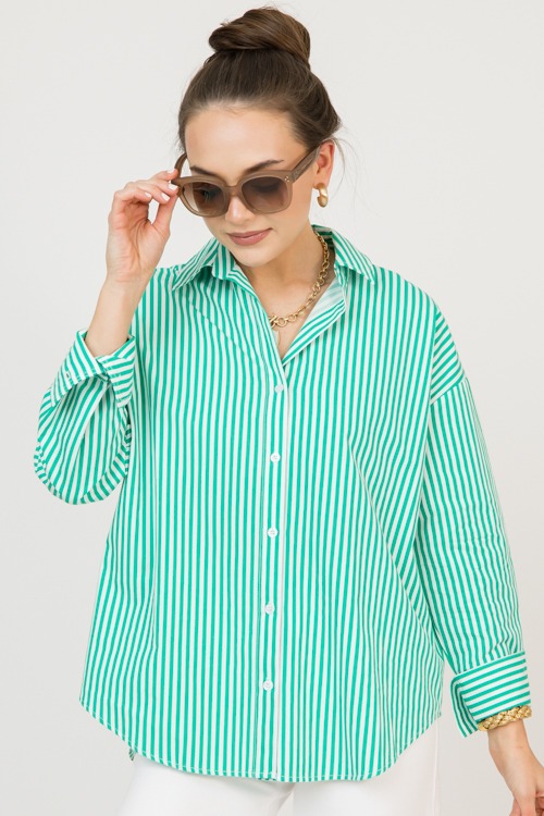 Cabana Stripes Button Up, Green - 0210-84.jpg