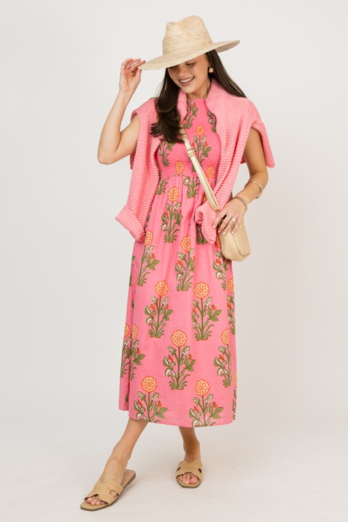 Smocked Floral Midi, Pink - 0210-88p.jpg