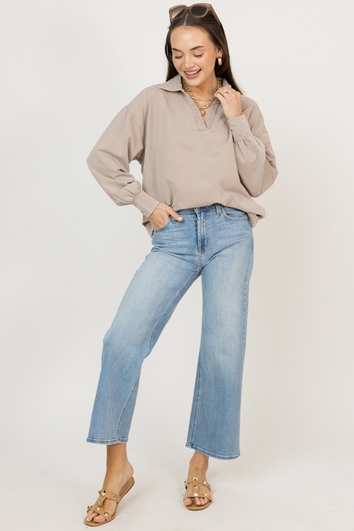 CAmille Collared Tee, Taupe - 0211-121.jpg